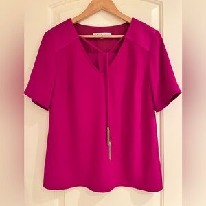Trina Turk Escondido blouse L, Bright Purple-pink